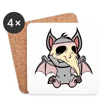 Halloween Médiéval Peste Chauve-souris - Dessous de verre (lot de 4) - blanc - Devant