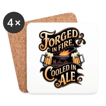 Forge In Fire Cooled In Ale - Coasters (set of 4) - white - Front