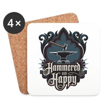 Hammered And Happy - Coasters (set of 4) - white - Front