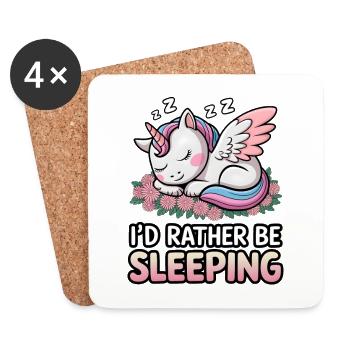I'd Rather Be Sleeping - Coasters (set of 4) - white - Front