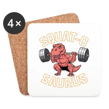 Squat-O Saurus - Untersetzer (4er-Set) - Weiß - Vorne