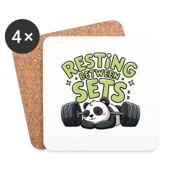 Resting Between Sets - Coasters (set of 4) - white - Front