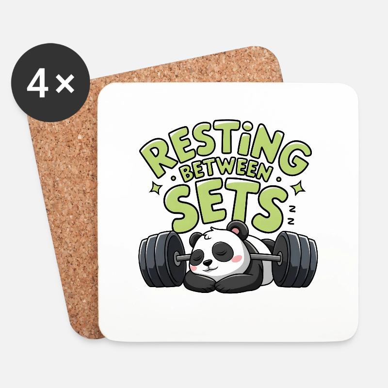 Resting Between Sets - Coasters (set of 4) - white