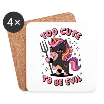 Too Cute To Be Evil - Coasters (set of 4) - white - Front
