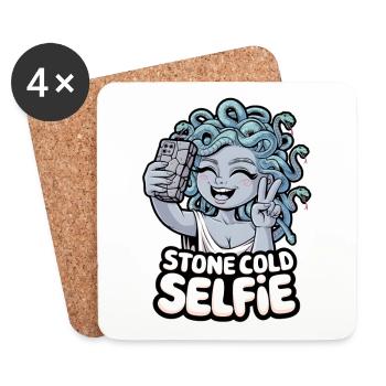 Eiskaltes Selfie - Untersetzer (4er-Set) - Weiß - Vorne