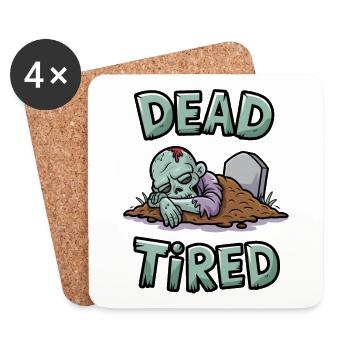 Dead Tired - Coasters (set of 4) - white - Front