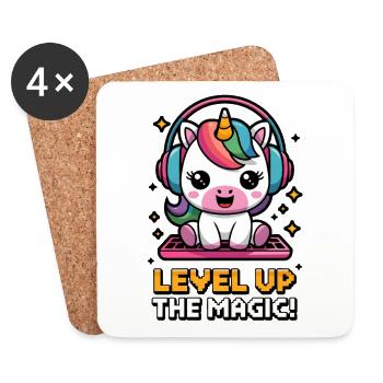 Level Up The Magic! - Coasters (set of 4) - white - Front