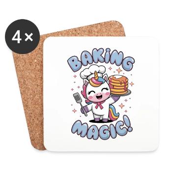La magie de la pâtisserie ! - Dessous de verre (lot de 4) - blanc - Devant
