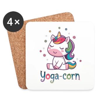 Yoga-Mais - Untersetzer (4er-Set) - Weiß - Vorne