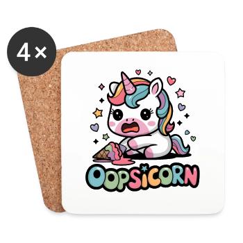 Oopsicorn - Dessous de verre (lot de 4) - blanc - Devant