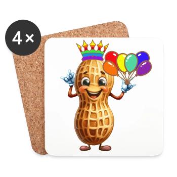 Drôle Peanut Enfants Enfant Naissance Anniversaire Bébé - Dessous de verre (lot de 4) - blanc - Devant