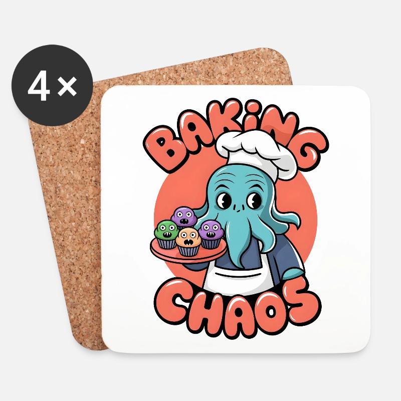 Chaos beim Backen - Untersetzer (4er-Set) - Weiß