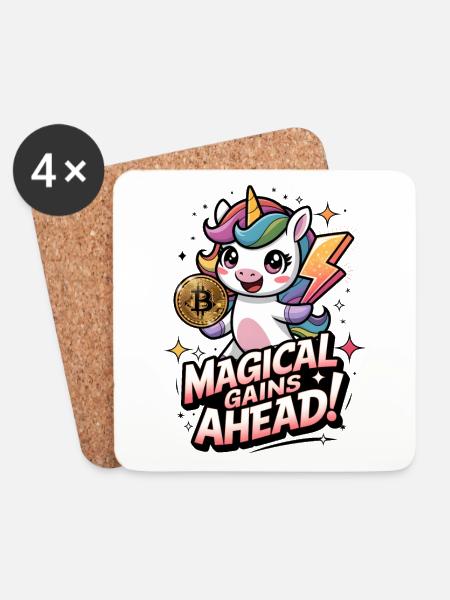 Magical Gains Ahead! - Coasters (set of 4) - white