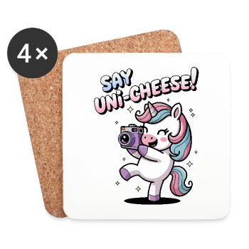 Sagen Sie Uni-Cheese! - Untersetzer (4er-Set) - Weiß - Vorne
