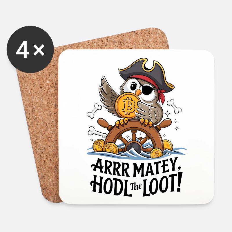 Hodl Die Beute! - Untersetzer (4er-Set) - Weiß