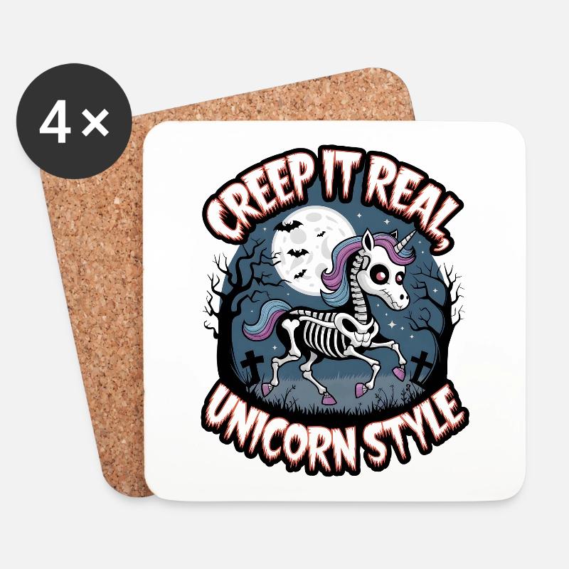 Grusel es im echten Einhorn-Stil - Untersetzer (4er-Set) - Weiß