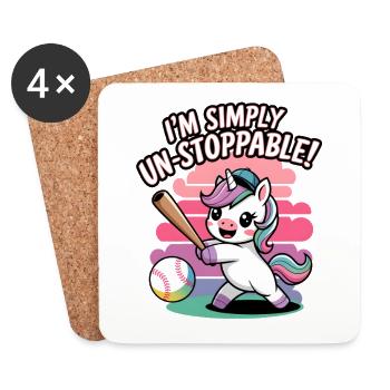 Je suis tout simplement inarrêtable ! - Dessous de verre (lot de 4) - blanc - Devant