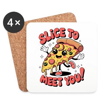 Slice To Meet You! - Coasters (set of 4) - white - Front