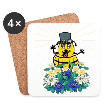Tyrolien Bourdon Abeille Abeilles Insecte Autriche Enfant - Dessous de verre (lot de 4) - blanc - Devant
