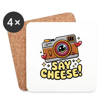 Sag Käse! - Untersetzer (4er-Set) - Weiß - Vorne