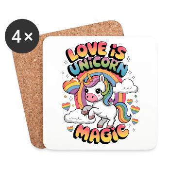 Love Is Unicorn Magic - Coasters (set of 4) - white - Front