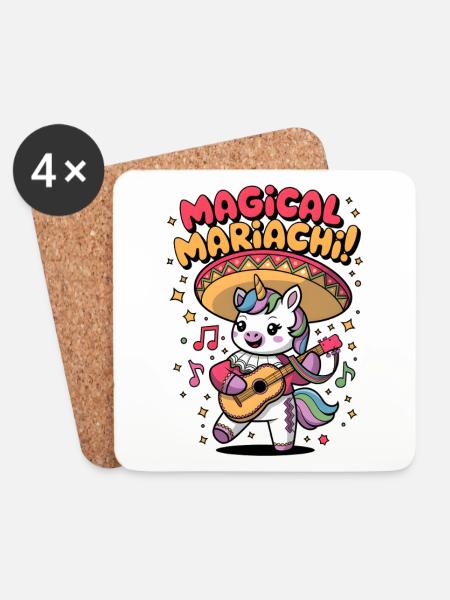 Magische Mariachi - Untersetzer (4er-Set) - Weiß