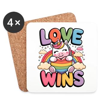 Love Wins - Coasters (set of 4) - white - Front