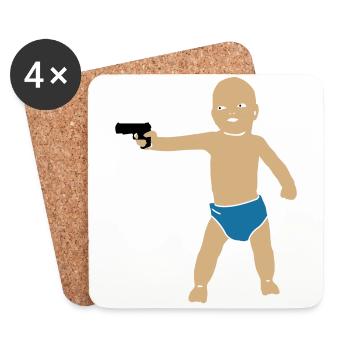baby gun - Dessous de verre (lot de 4) - blanc - Devant