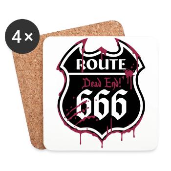 Route 666 - Bloody Style_2c - Coasters (set of 4) - white - Front