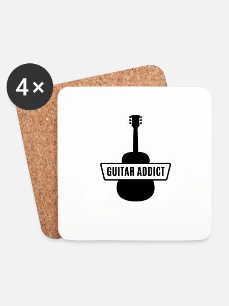 Guitar - Guitar - Coasters (set of 4) - white