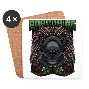 Stachelschwein Modern Nagetier Nachtaktiv Geschenk - Untersetzer (4er-Set) - Weiß - Vorne