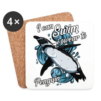Diving Humboldt Penguin | Seafood gift - Coasters (set of 4) - white - Front