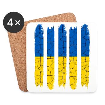 Trendy Ukraine National Colors Modern Land Gift - Coasters (set of 4) - white - Front