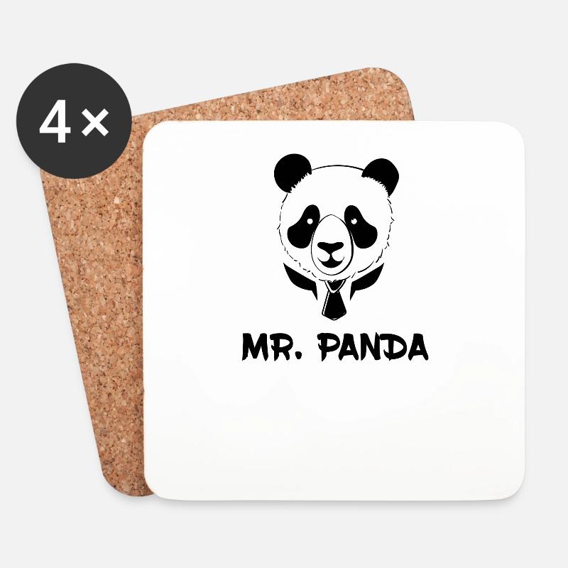 Panda - Mr. Panda - Untersetzer (4er-Set) - Weiß