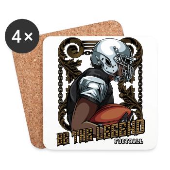 Football américain La légende | Cadeau de sport de balle - Dessous de verre (lot de 4) - blanc - Devant