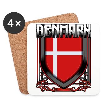 Danish coat of arms Kingdom of Denmark country gift - Coasters (set of 4) - white - Front