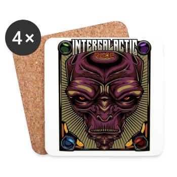 Intergalactic Race | Alien Außerirdischer Geschenk - Untersetzer (4er-Set) - Weiß - Vorne