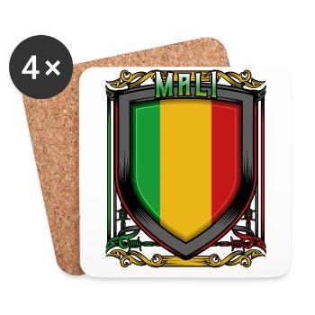 Malian coat of arms Republic of Mali Malier gift idea - Coasters (set of 4) - white - Front