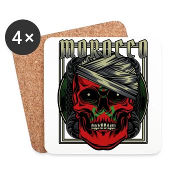 Marokkanischer Totenkopf Marokko Rabat Geschenk - Untersetzer (4er-Set) - Weiß - Vorne