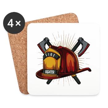 fire Department - Coasters (set of 4) - white - Front
