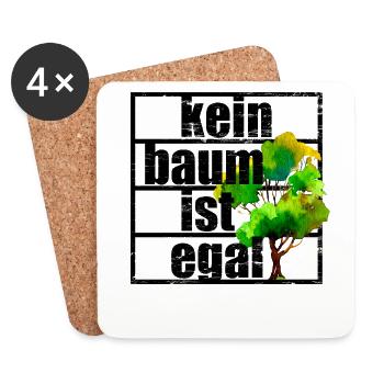 Kein Baum Ist Egal Klimaschutz Klimawandel Klima - Untersetzer (4er-Set) - Weiß - Vorne
