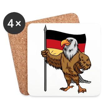 Eagle Bird Germany Flag Countries EU Europe - Coasters (set of 4) - white - Front