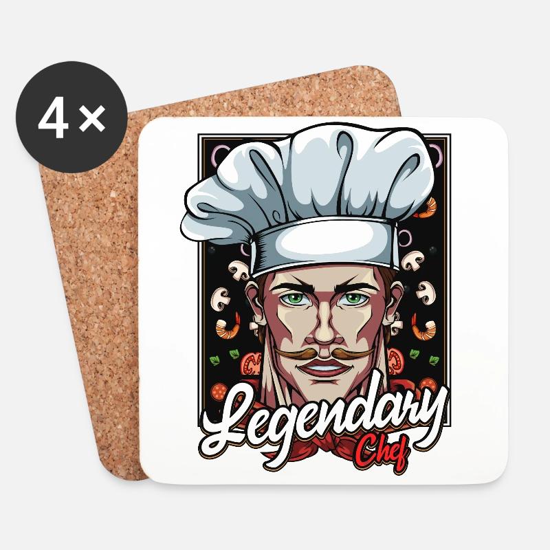 Chefkoch Küchenchef Kochkunst Kochen Geschenkidee - Untersetzer (4er-Set) - Weiß