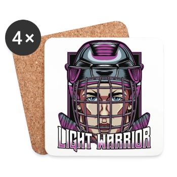Idée de cadeau pour bâton de hockey sur glace - Dessous de verre (lot de 4) - blanc - Devant