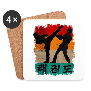 Taekwondo - Dessous de verre (lot de 4) - blanc - Devant