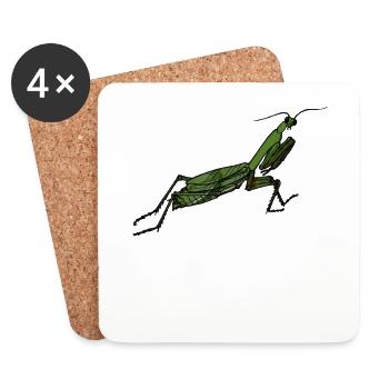 Mantis Insekt Gottesanbeterin Insekten Grafik - Untersetzer (4er-Set) - Weiß - Vorne