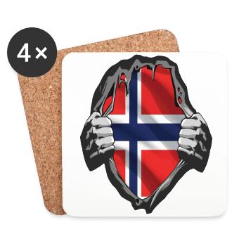 norway cod card cod hunter gift - Coasters (set of 4) - white - Front