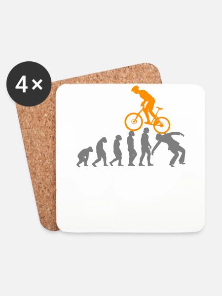 Evolution MTB Mountain Bike Mountain Biking Bike - Coasters (set of 4) - white