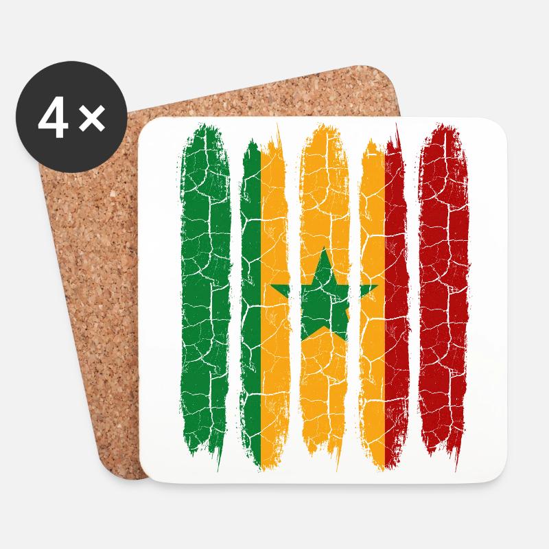 Senegal - Untersetzer (4er-Set) - Weiß