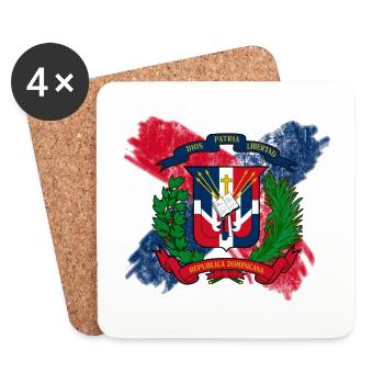 Dominikanische Republik Regenwald Dominikaner Flag - Untersetzer (4er-Set) - Weiß - Vorne